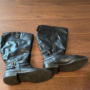 American Eagle Black Tall Leather Boot Size 8.5